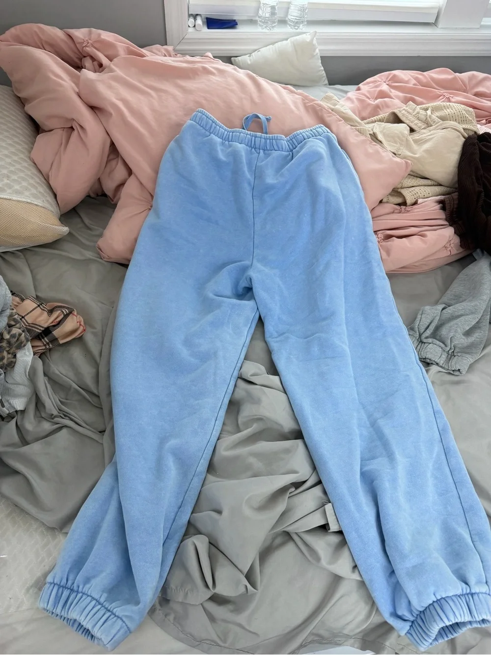American Eagle Outfitters Light Blue Plush Jogger Sweatpants